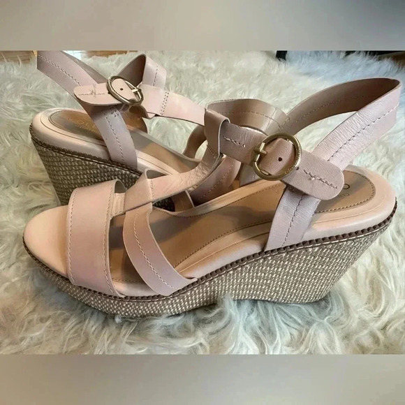NWOB Cole Haan Womens Cloudfeel All Day 75 Faux Leather Peep Toe Wedge Sandals - Picture 7 of 8